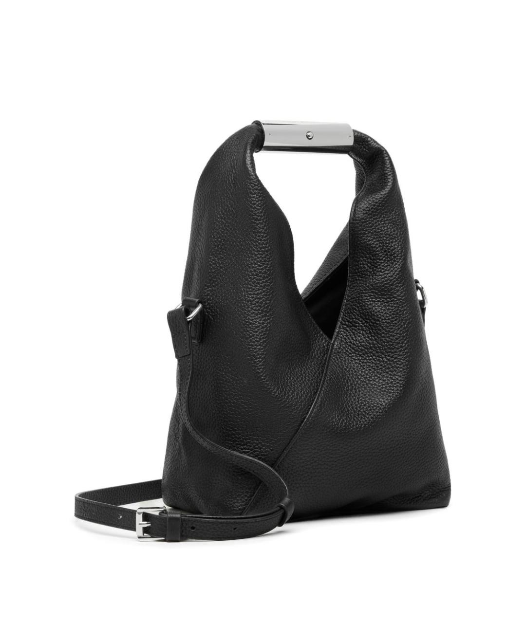 MM6 MAISON MARGIELA Черная кожаная сумка тоут, фото 2