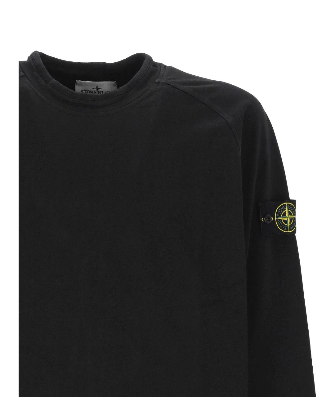 STONE ISLAND Черный хлопковый джемпер / свитер, фото 2