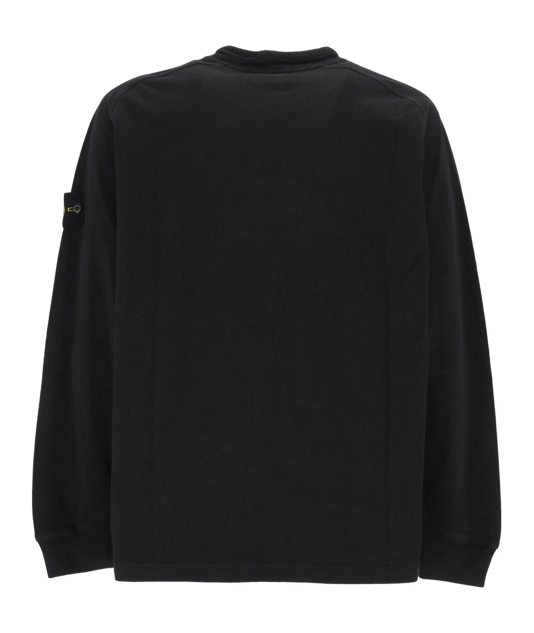 STONE ISLAND Черный хлопковый джемпер / свитер, фото 3