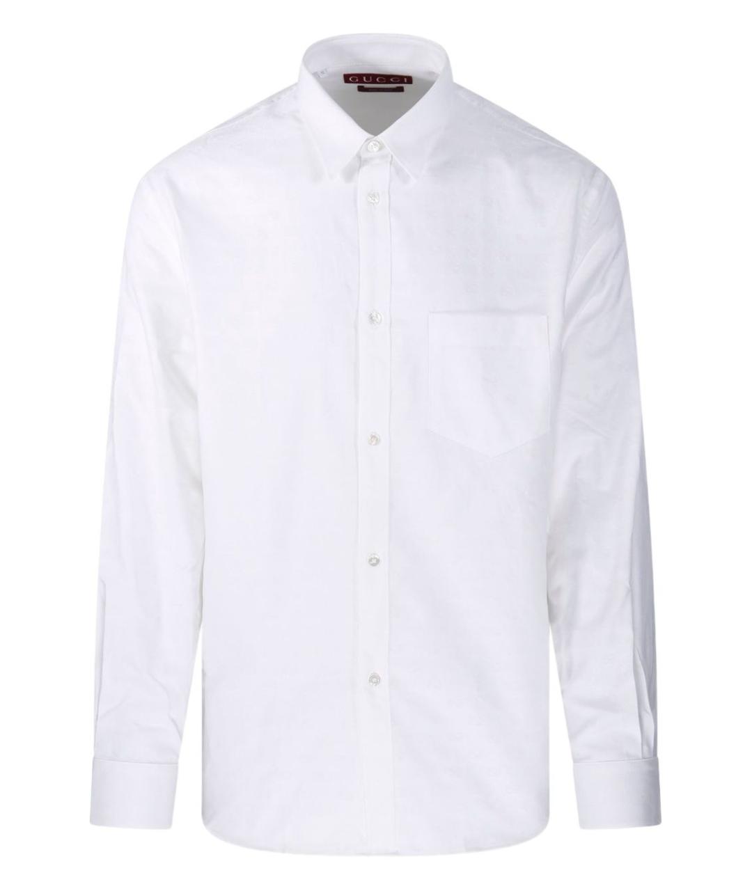 GUCCI Белая хлопковая классическая рубашка, фото 1