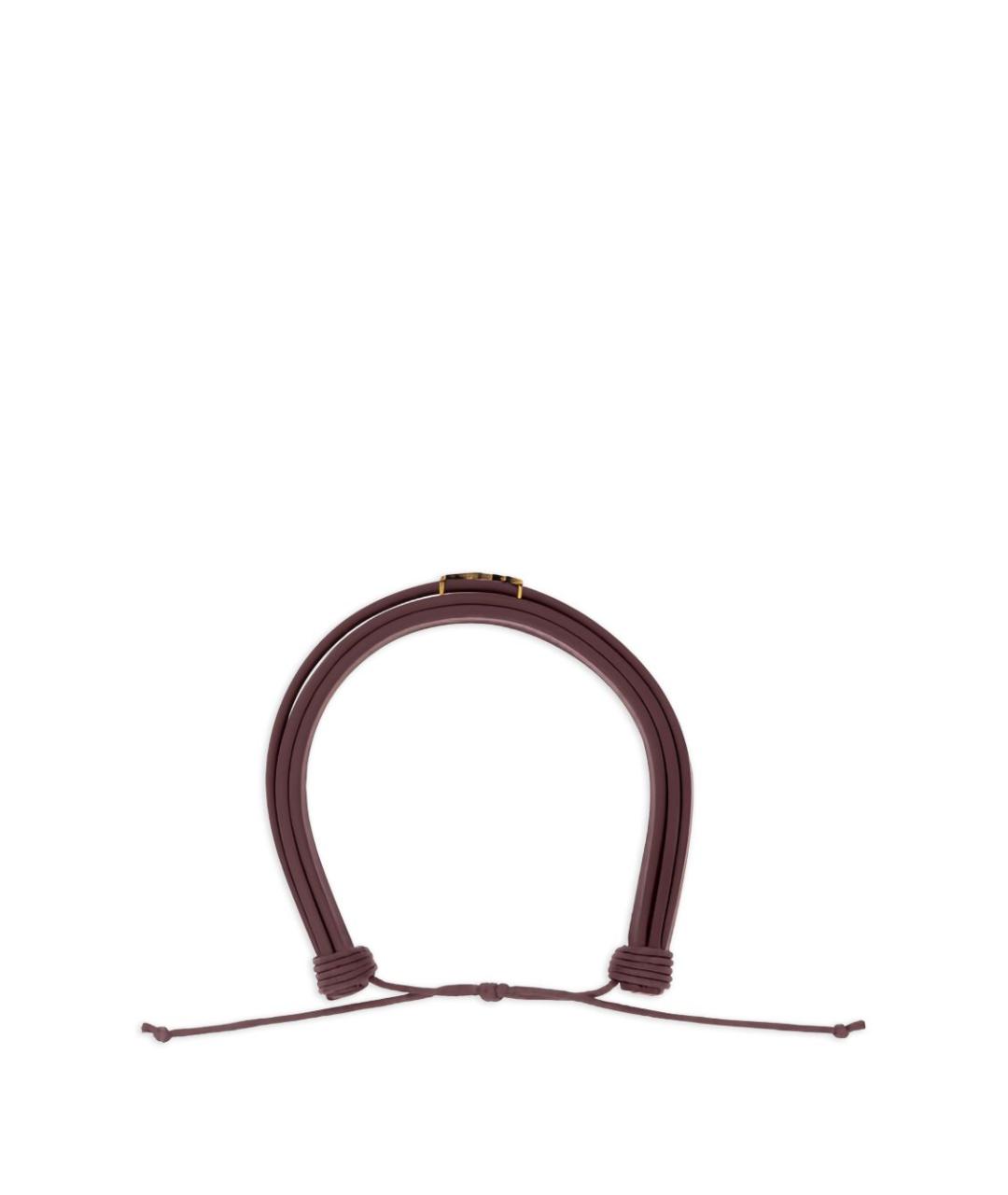 SAINT LAURENT Бордовый кожаный браслет, фото 2