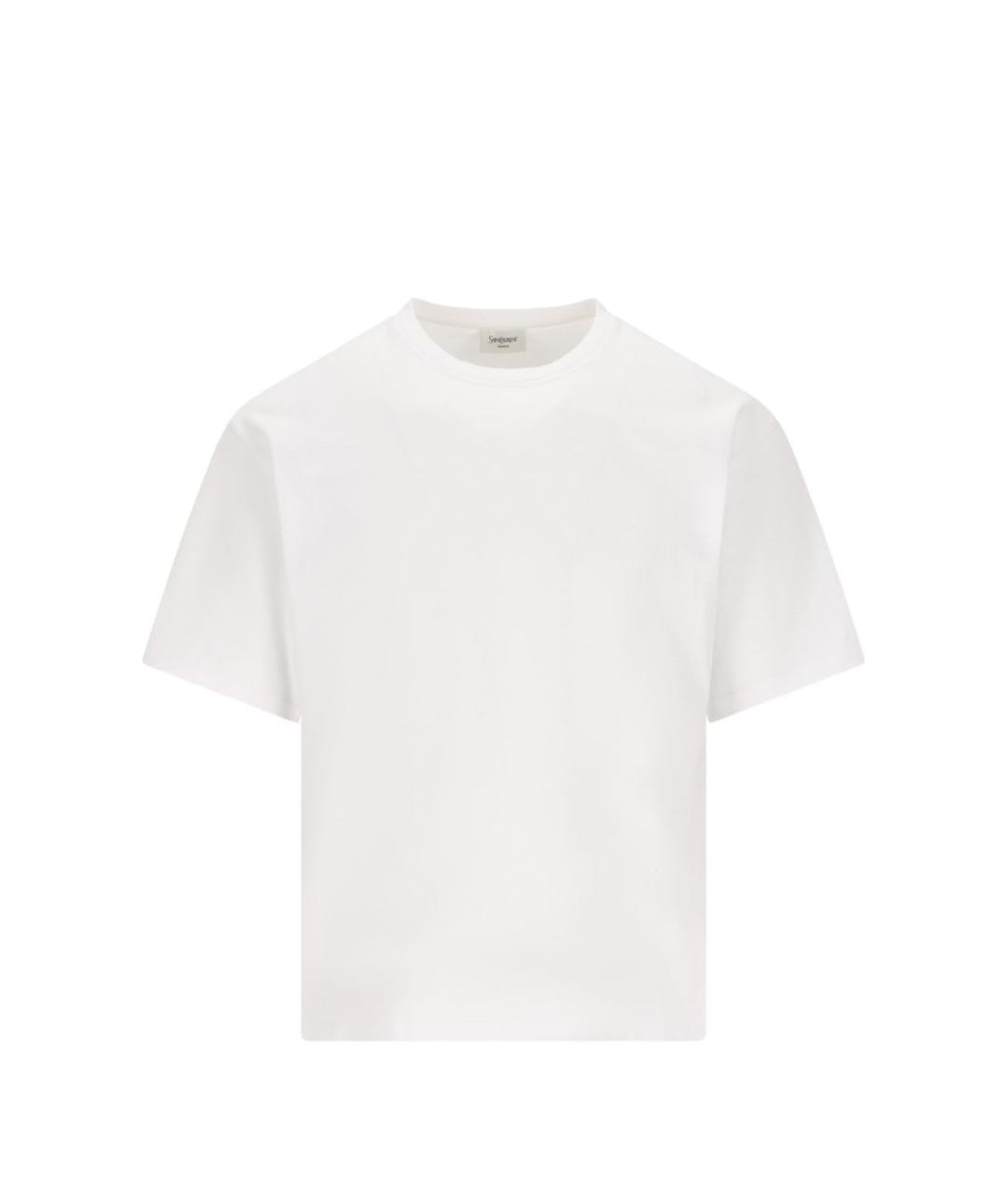 SAINT LAURENT Белая хлопковая футболка, фото 1