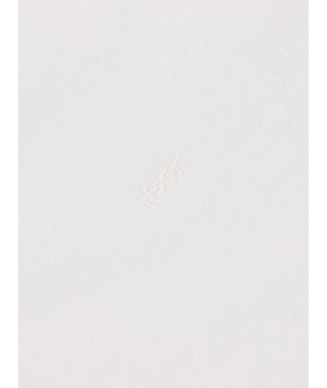 SAINT LAURENT Белая хлопковая футболка, фото 3