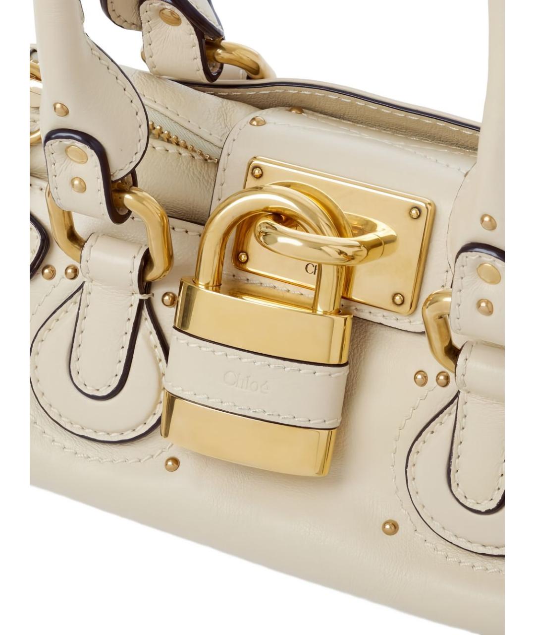CHLOE Бежевая кожаная сумка тоут, фото 4