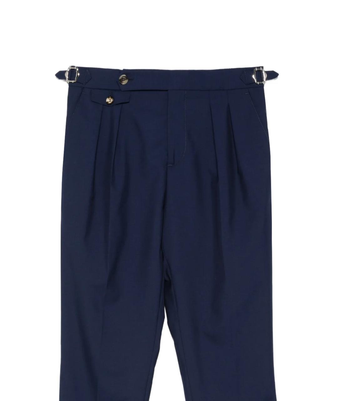 BRUNELLO CUCINELLI Синие шерстяные повседневные брюки, фото 2