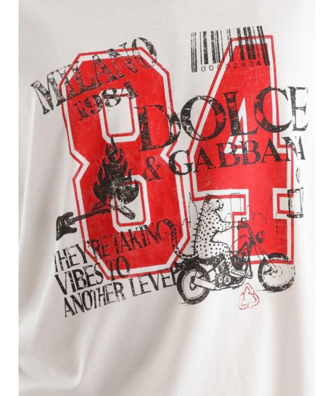 DOLCE&GABBANA Белая хлопковая футболка, фото 2