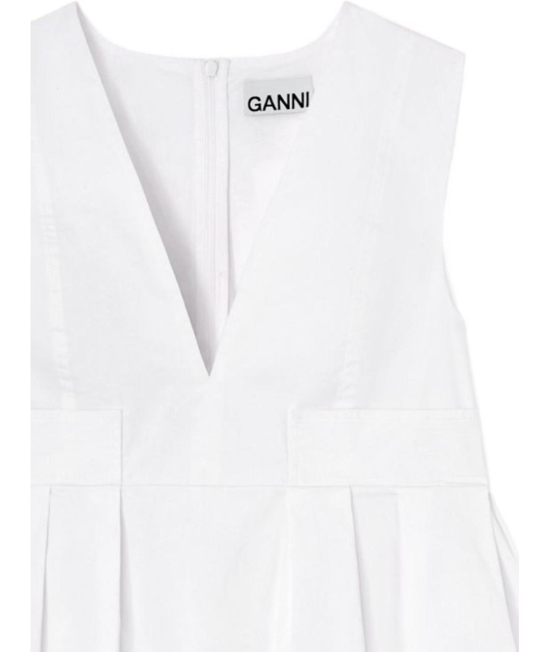 GANNI Белая хлопковая майка, фото 2