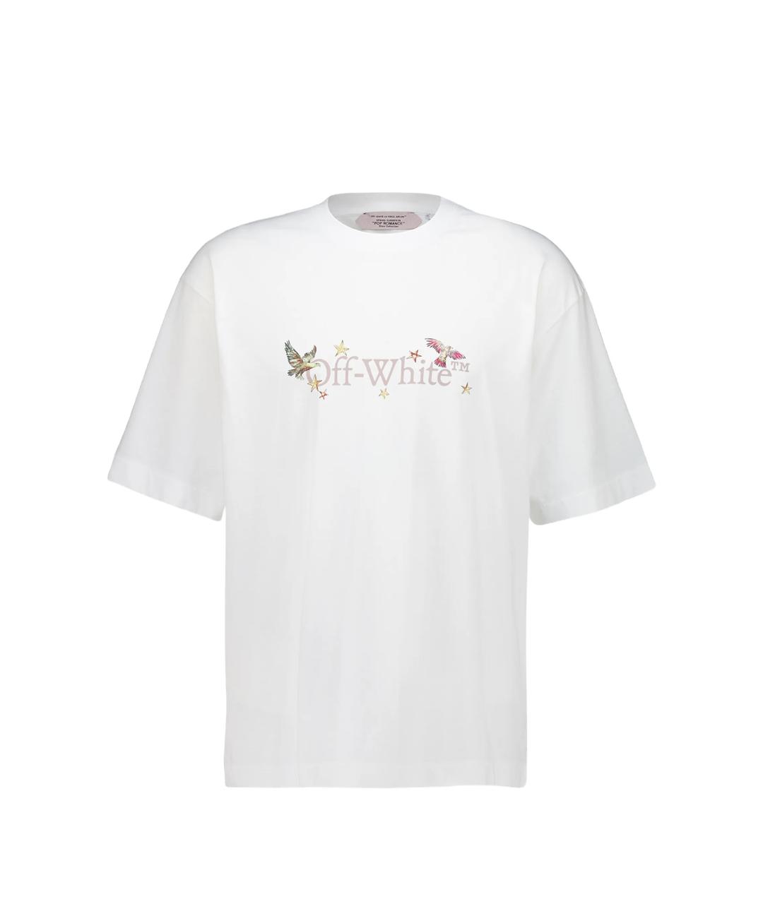 OFF-WHITE Белая хлопковая футболка, фото 1