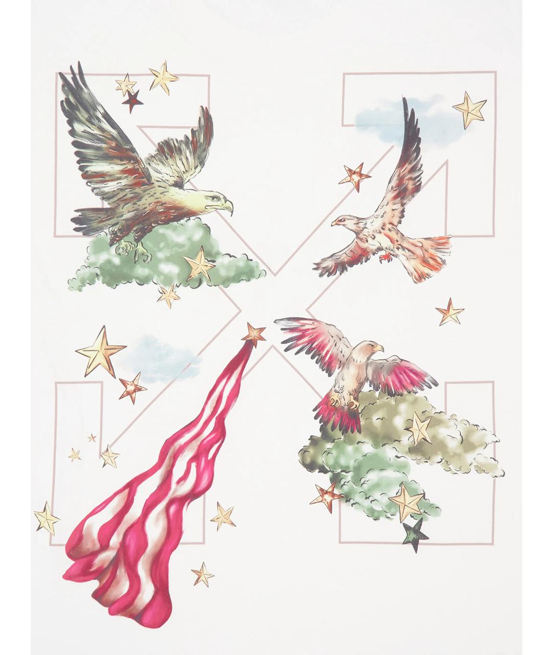 OFF-WHITE Белая хлопковая футболка, фото 4