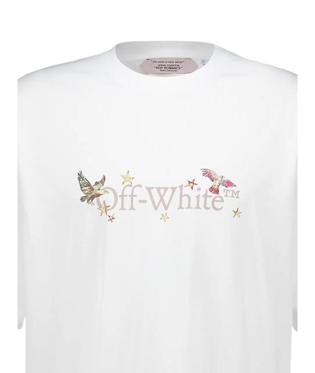 OFF-WHITE Белая хлопковая футболка, фото 2