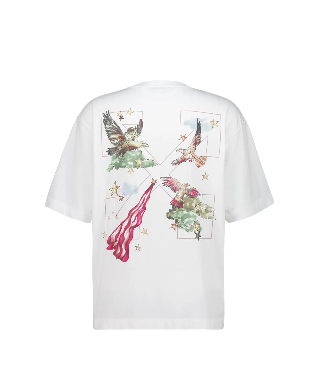 OFF-WHITE Белая хлопковая футболка, фото 3