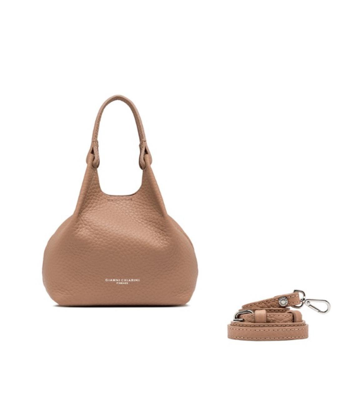 Gianni Chiarini Бежевая кожаная сумка через плечо, фото 1