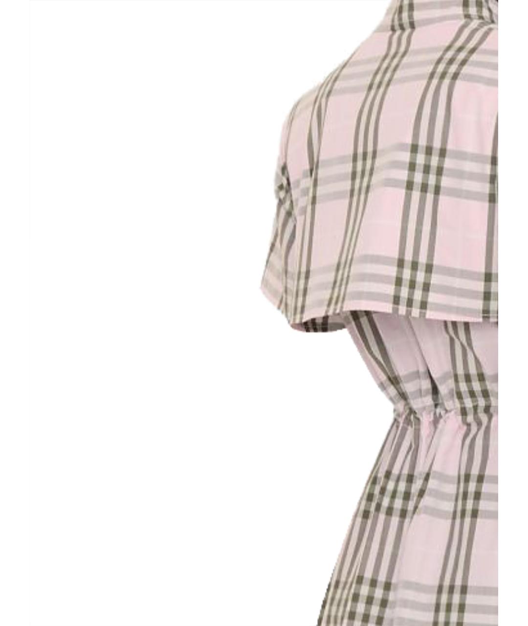 BURBERRY Розовое хлопковое повседневное платье, фото 3