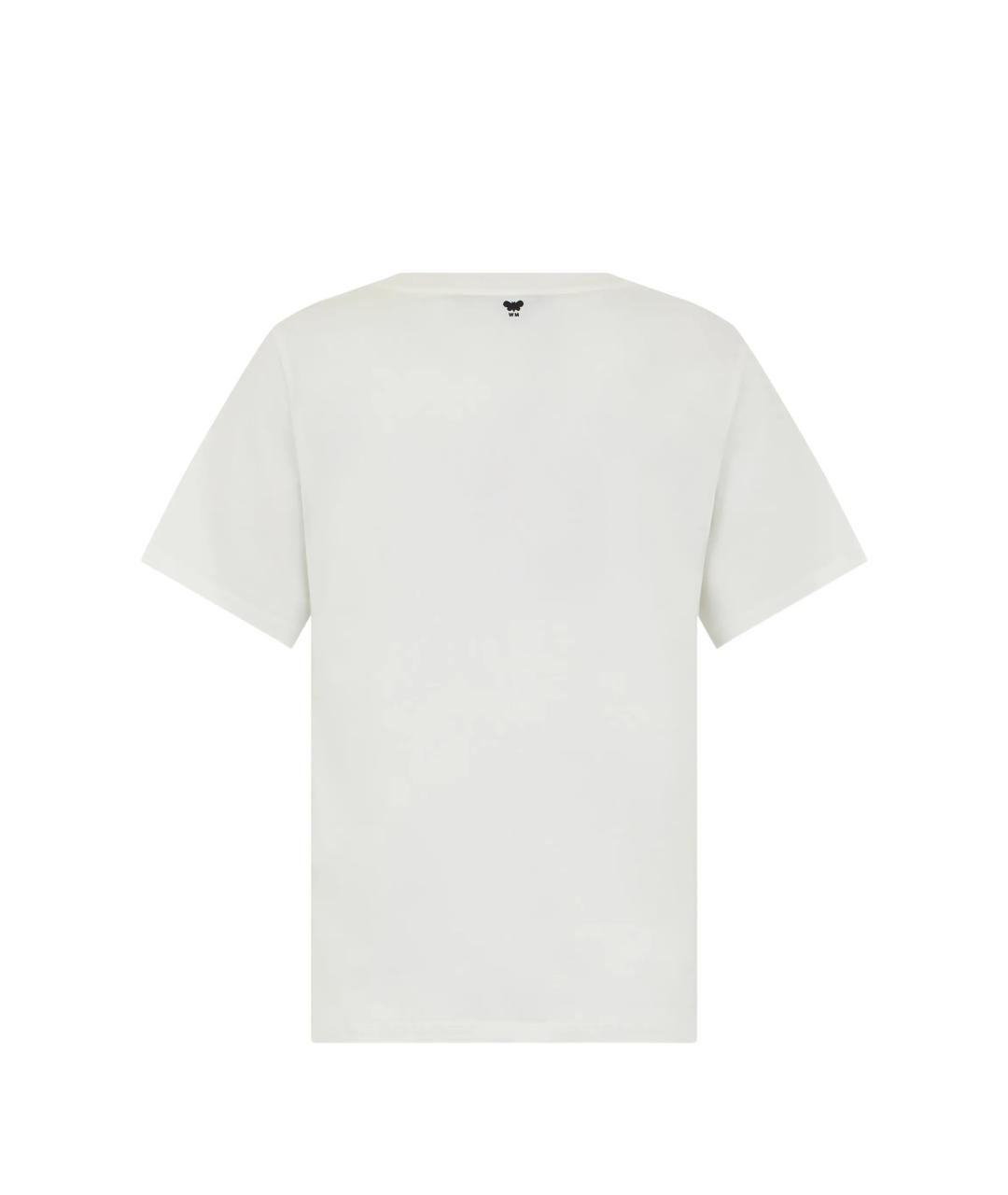 WEEKEND MAX MARA Белая хлопковая футболка, фото 3