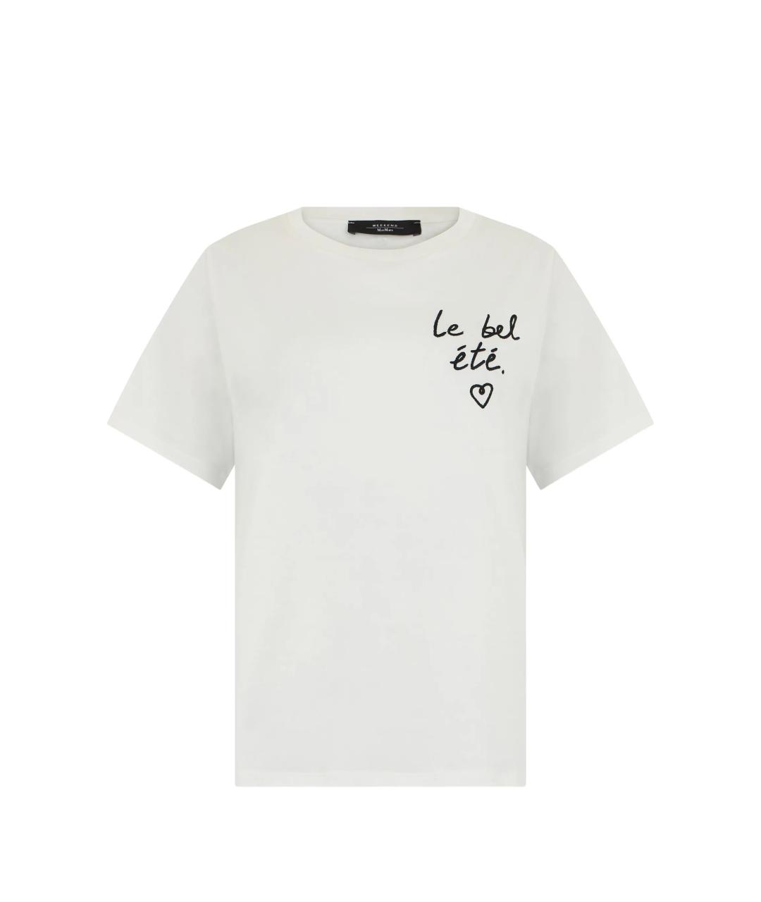 WEEKEND MAX MARA Белая хлопковая футболка, фото 1