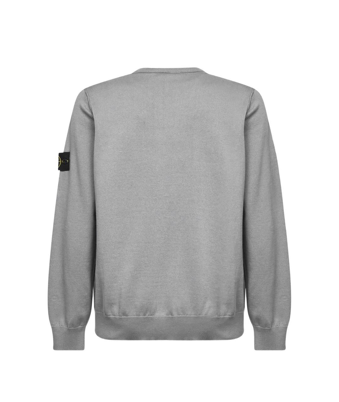 STONE ISLAND Серый хлопковый джемпер / свитер, фото 3