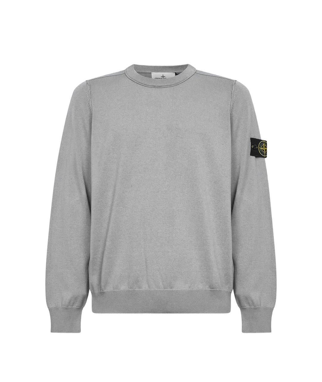 STONE ISLAND Серый хлопковый джемпер / свитер, фото 1