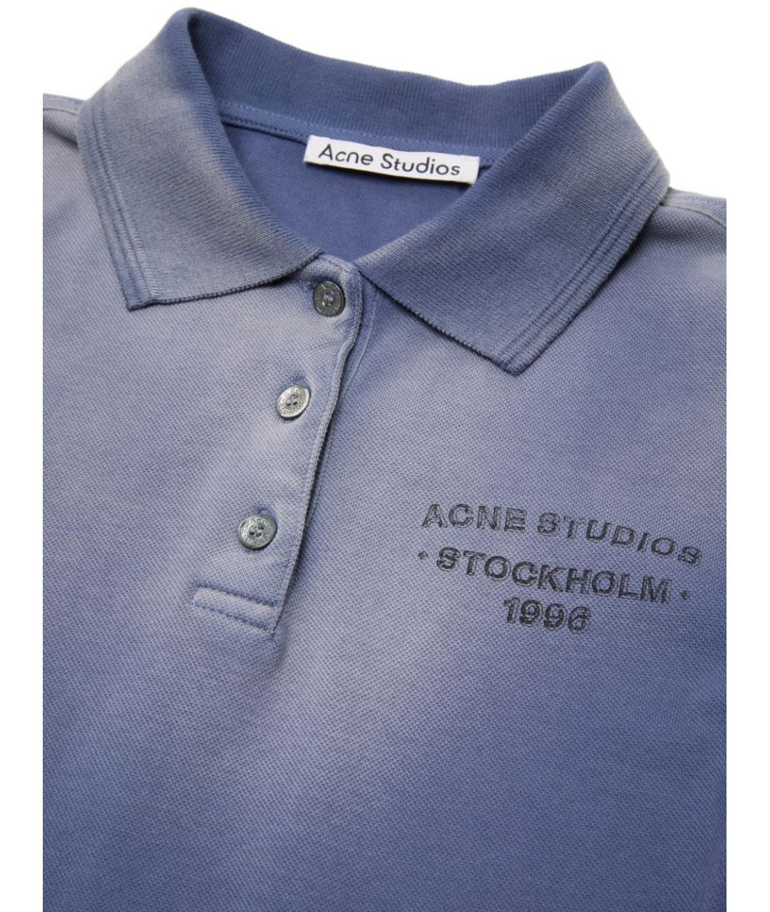 ACNE STUDIOS Синяя хлопковая футболка, фото 2