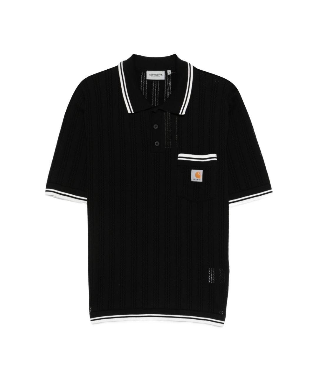 CARHARTT WIP Черное хлопковое поло с коротким рукавом, фото 1