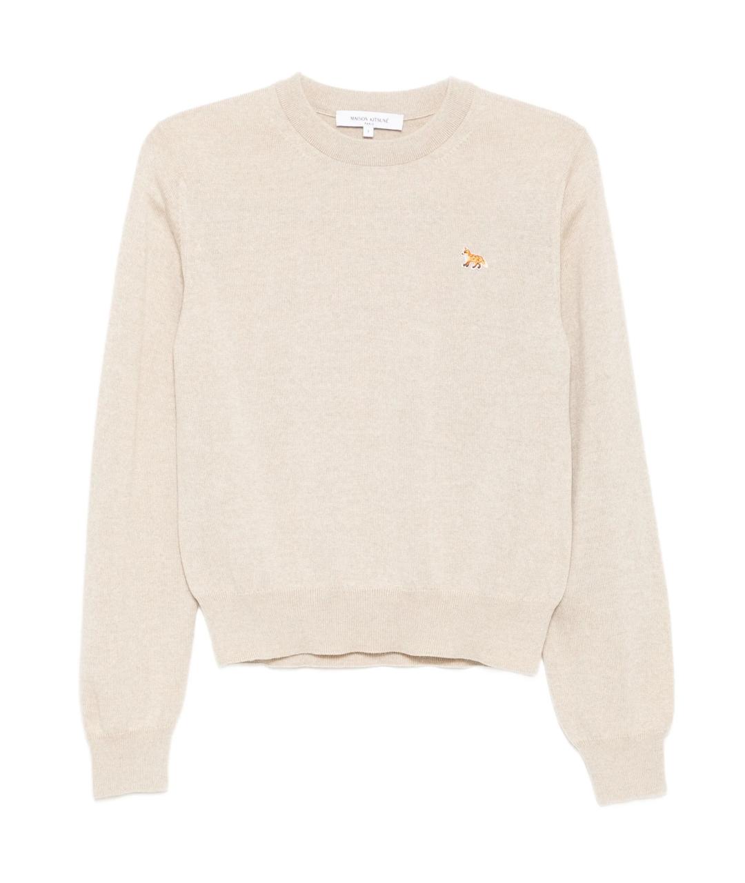 MAISON KITSUNE Бежевый шерстяной джемпер / свитер, фото 1