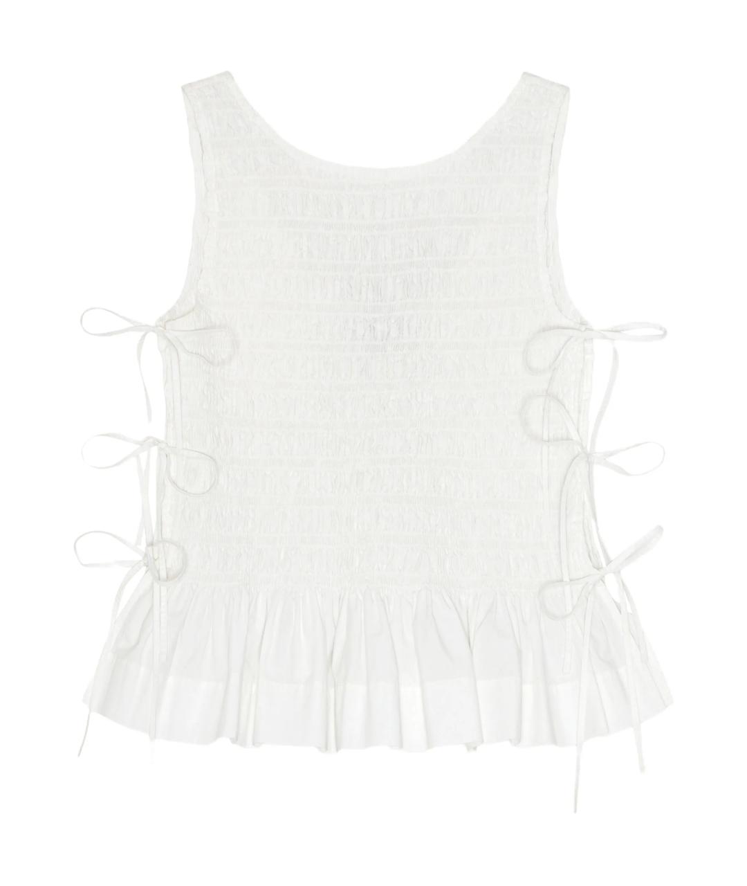 GANNI Белая хлопковая майка, фото 1