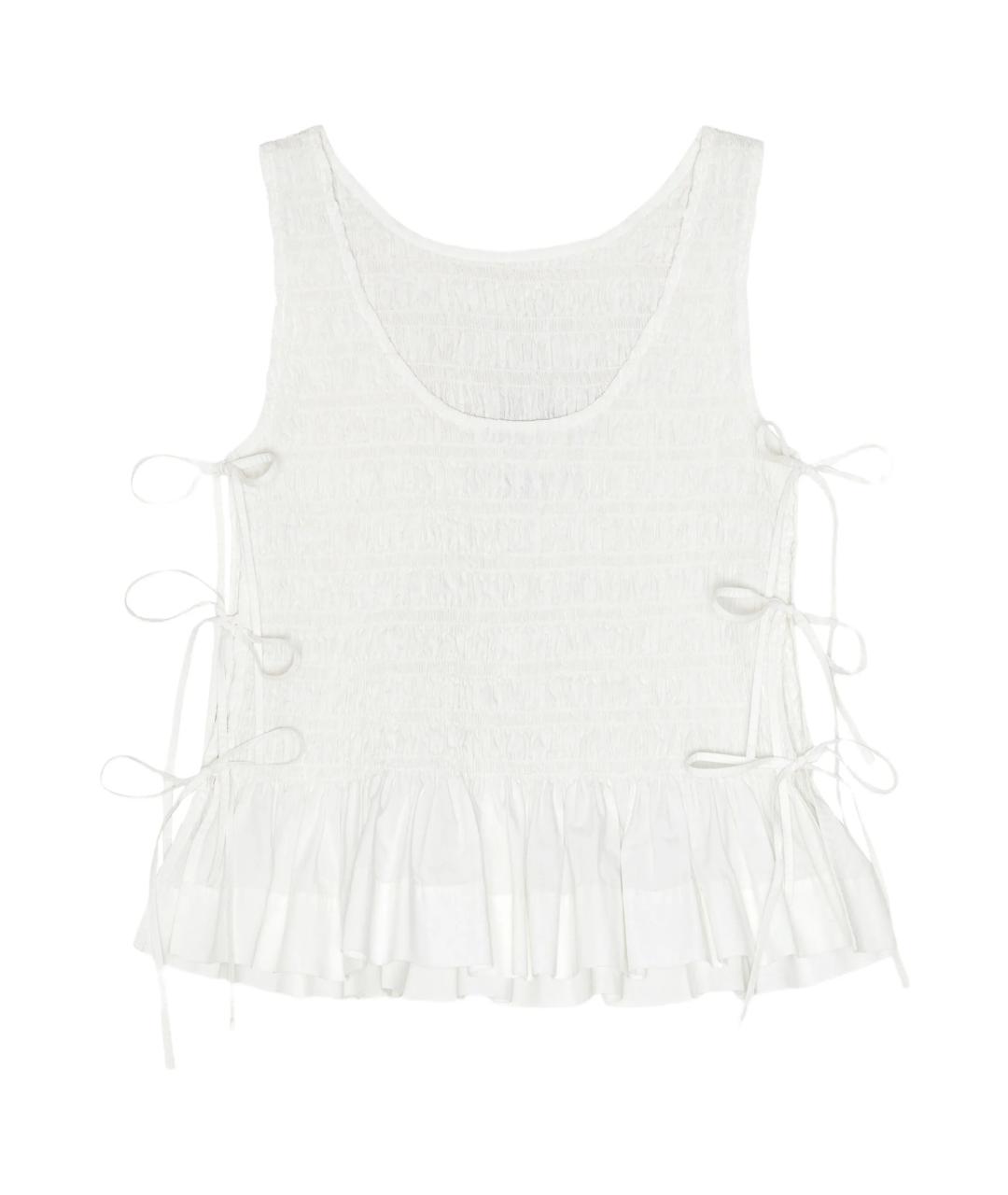 GANNI Белая хлопковая майка, фото 3