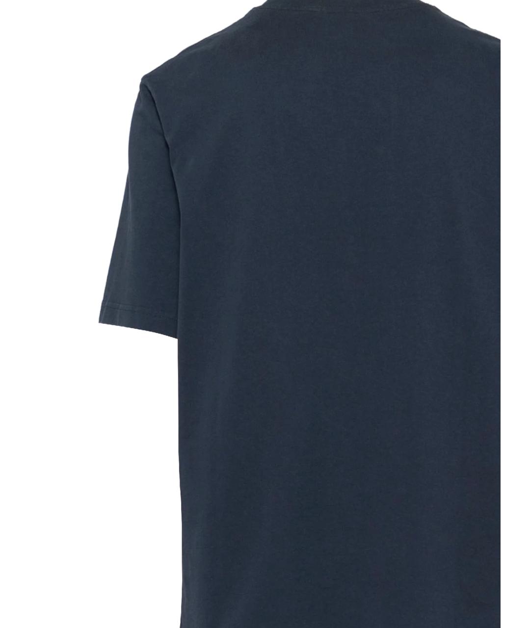 MAISON KITSUNE Синяя хлопковая футболка, фото 3