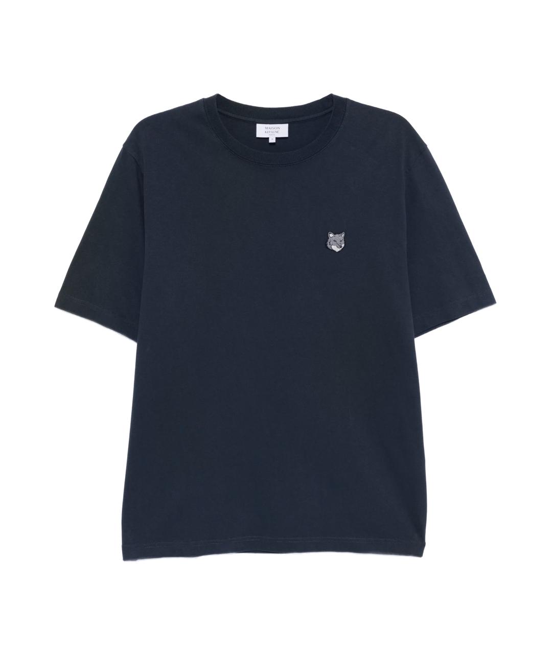 MAISON KITSUNE Синяя хлопковая футболка, фото 1