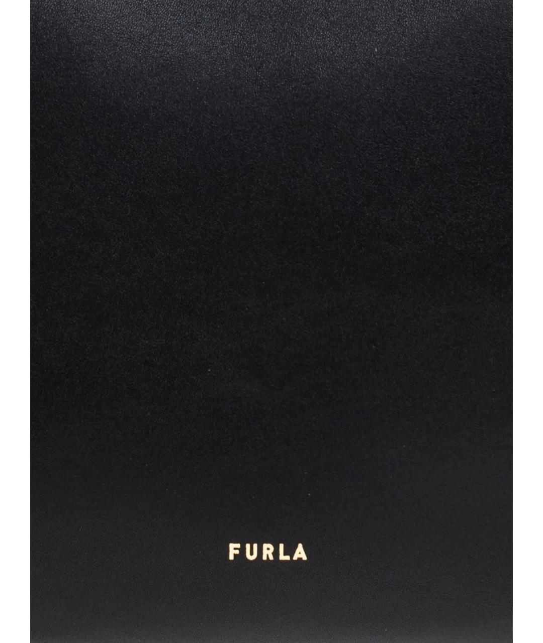 FURLA Черная кожаная сумка тоут, фото 4