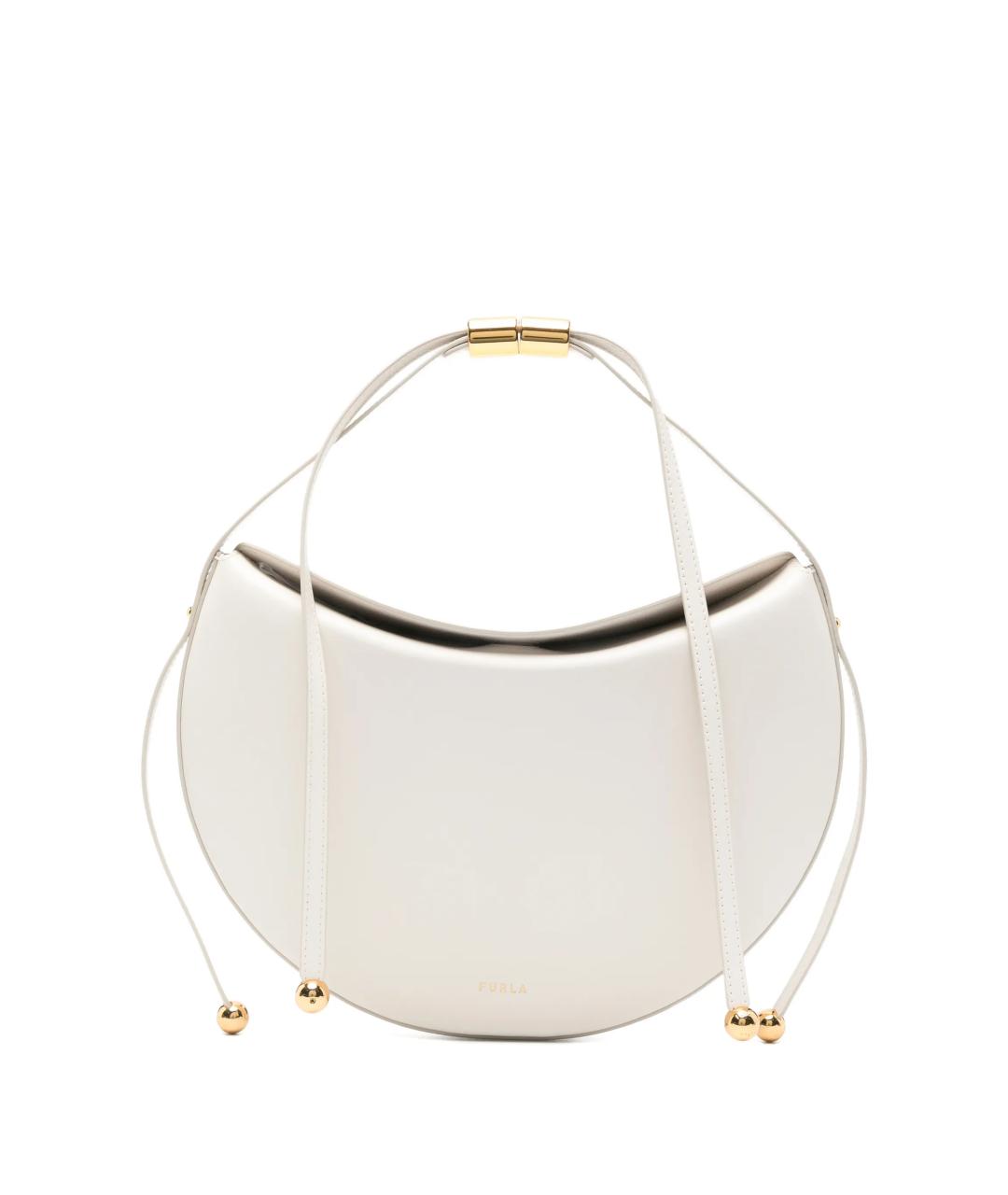 FURLA Белая кожаная сумка с короткими ручками, фото 1