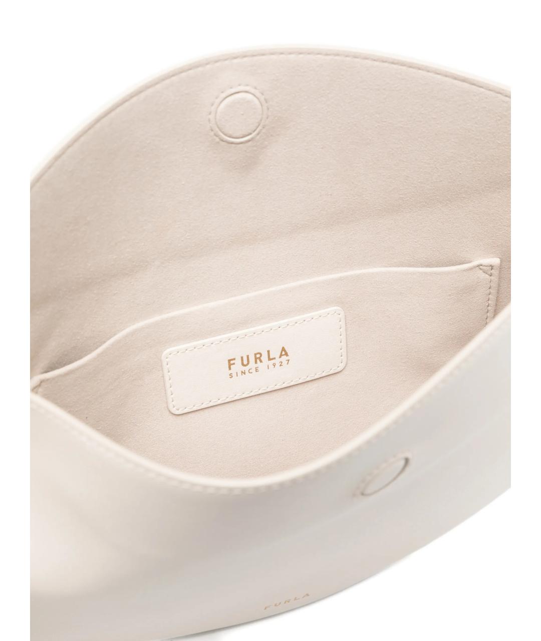 FURLA Белая кожаная сумка с короткими ручками, фото 4