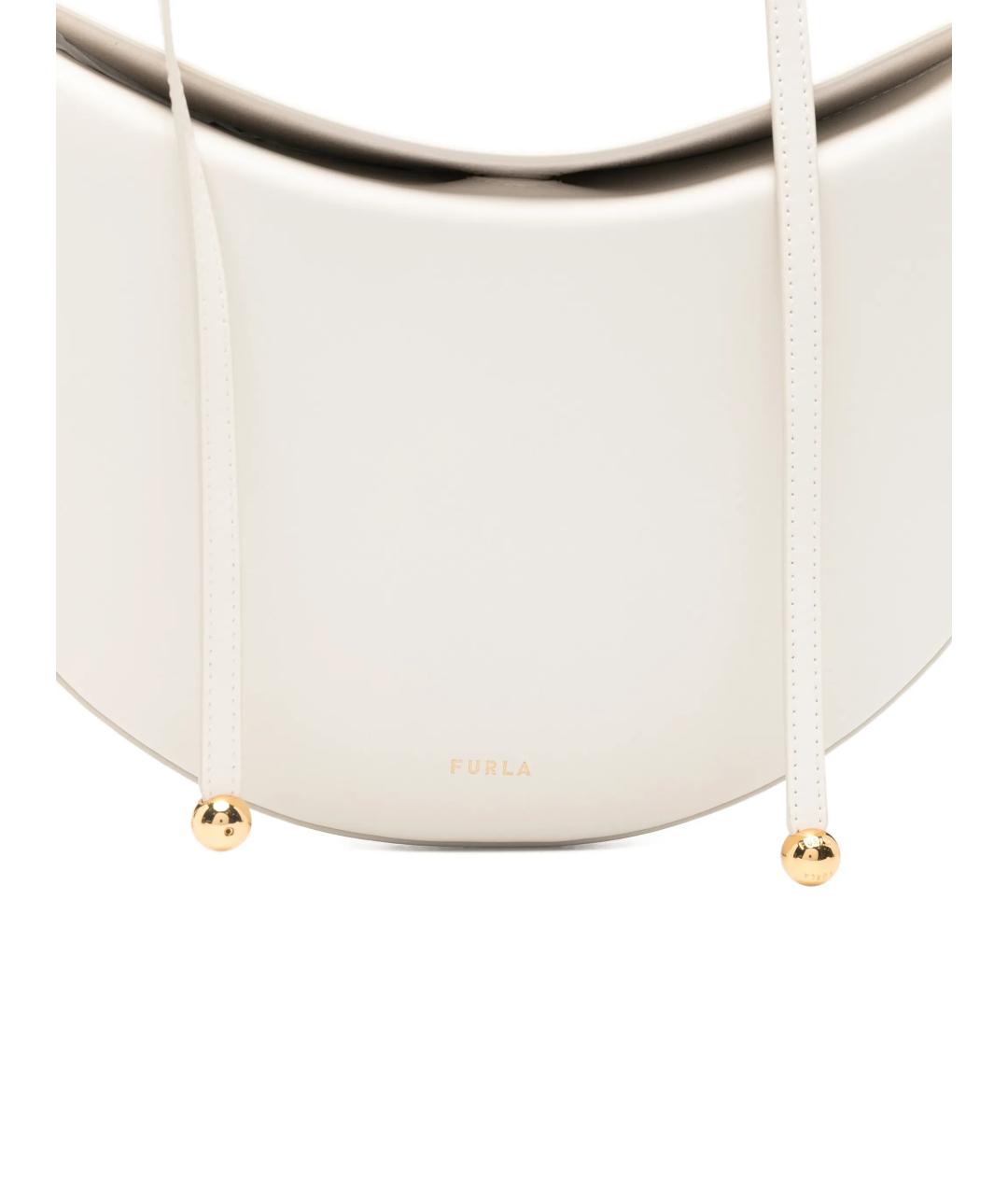 FURLA Белая кожаная сумка с короткими ручками, фото 3