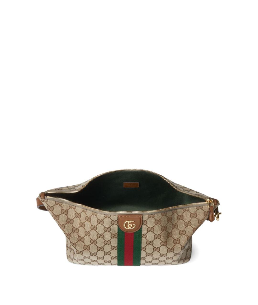 GUCCI Бежевая тканевая сумка с короткими ручками, фото 5