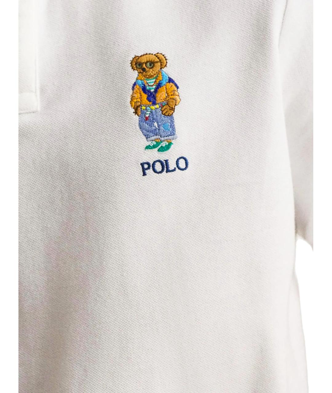 POLO RALPH LAUREN Белое хлопковое поло с коротким рукавом, фото 2