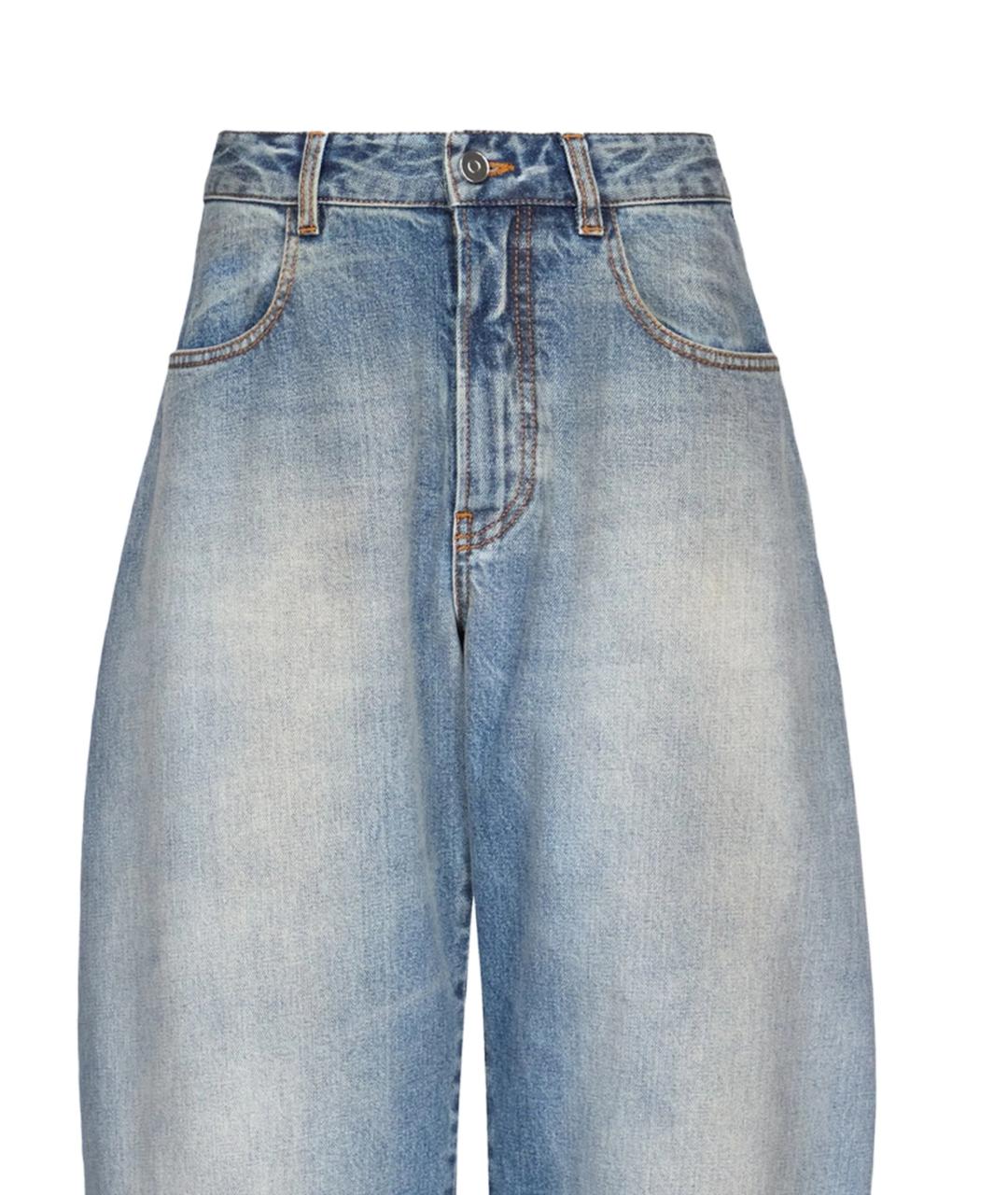 ALAIA Голубые хлопковые прямые джинсы, фото 2