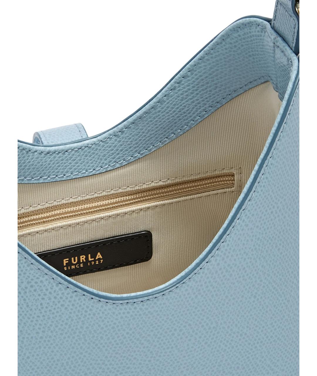 FURLA Голубая кожаная сумка через плечо, фото 4