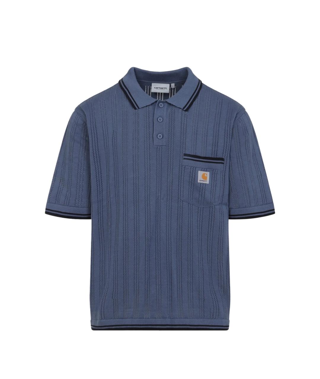 CARHARTT WIP Синее хлопковое поло с коротким рукавом, фото 1