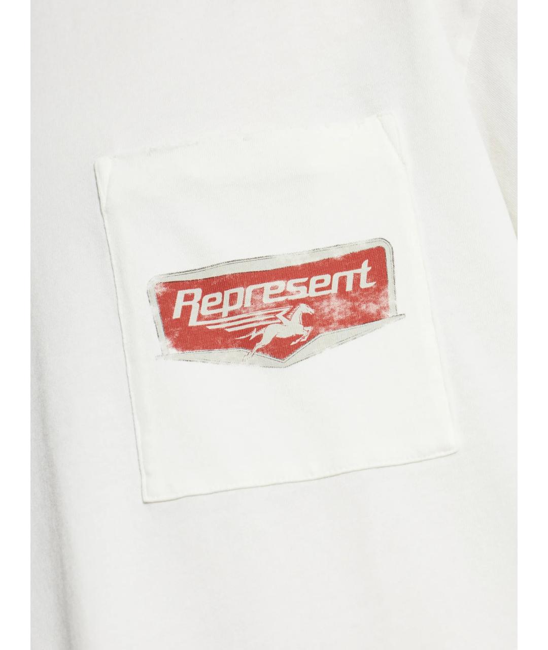REPRESENT Белая хлопковая футболка, фото 2