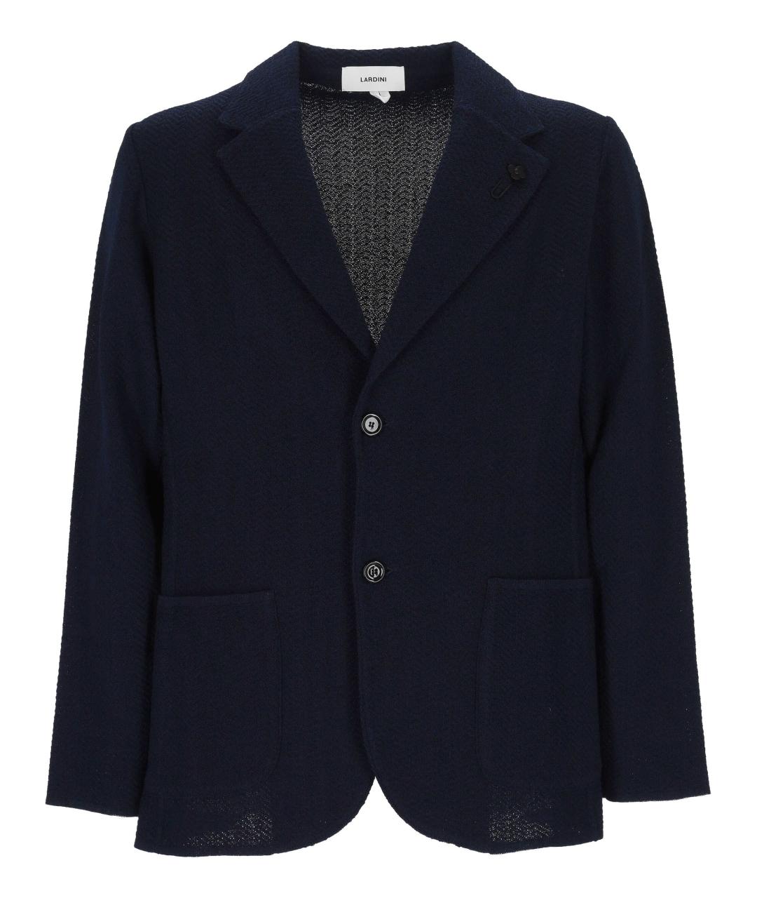 LARDINI Темно-синий хлопковый пиджак, фото 1