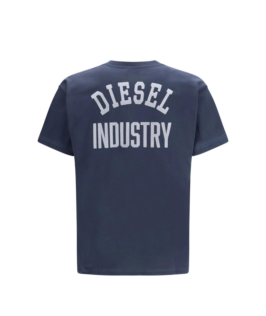 DIESEL Синяя хлопковая футболка, фото 3