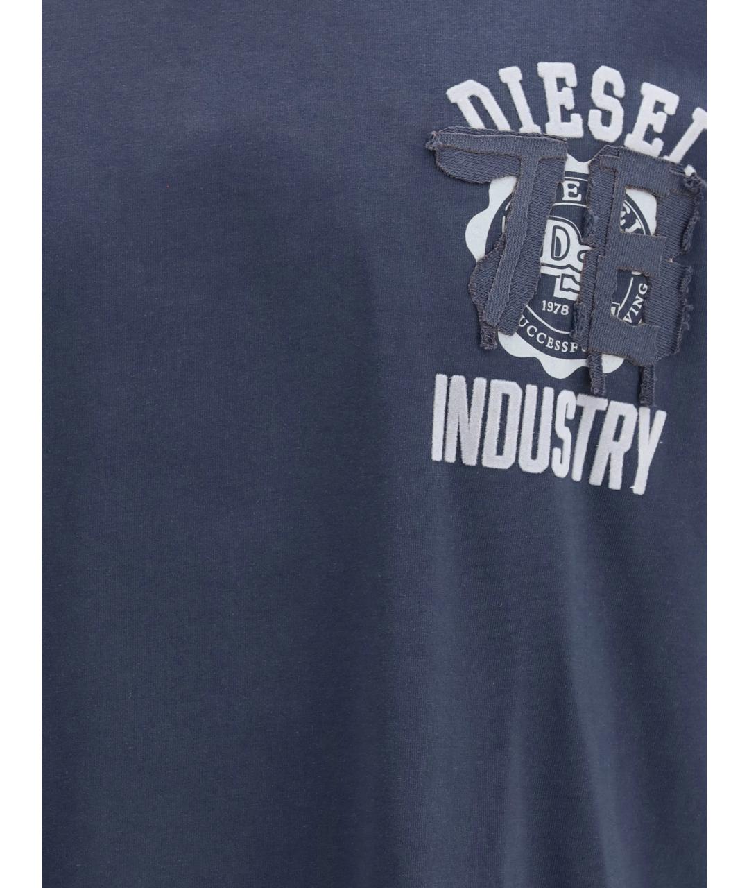DIESEL Синяя хлопковая футболка, фото 2