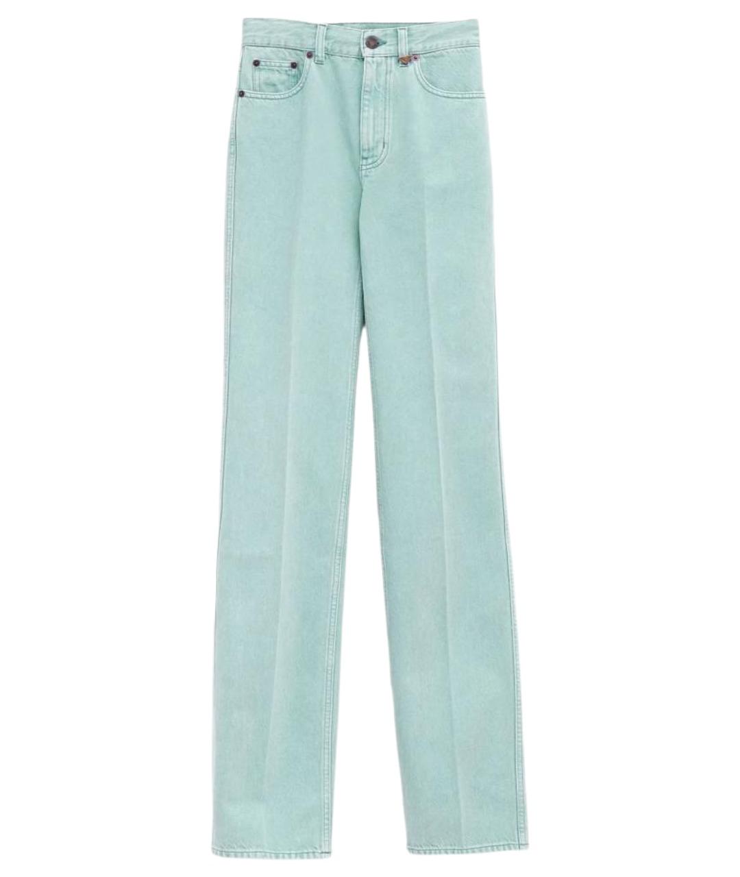 CHLOE Голубые хлопковые прямые брюки, фото 1