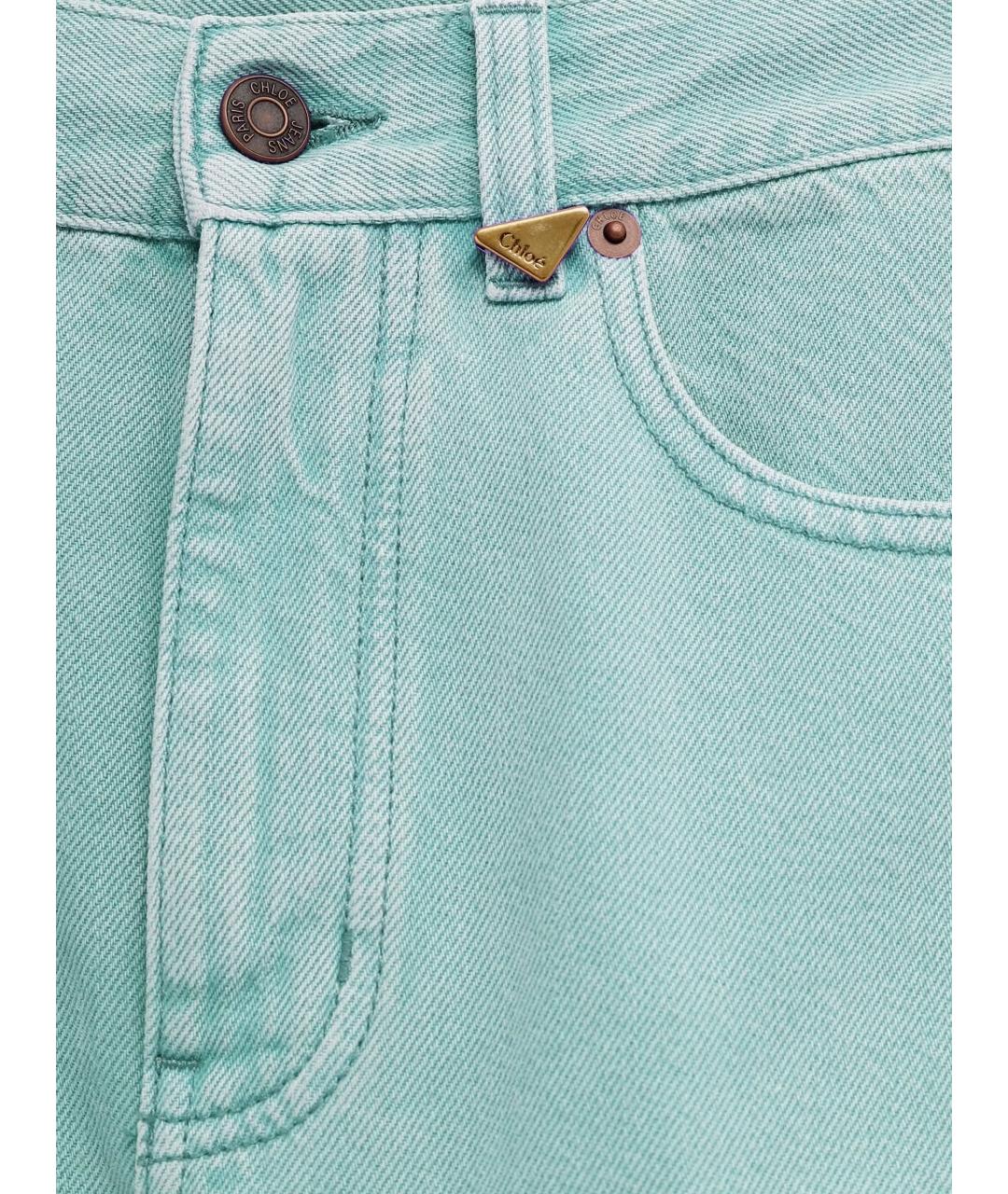 CHLOE Голубые хлопковые прямые брюки, фото 2