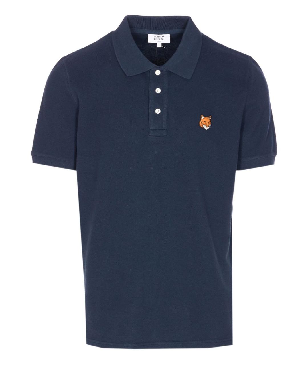 MAISON KITSUNE Синее хлопковое поло с коротким рукавом, фото 1