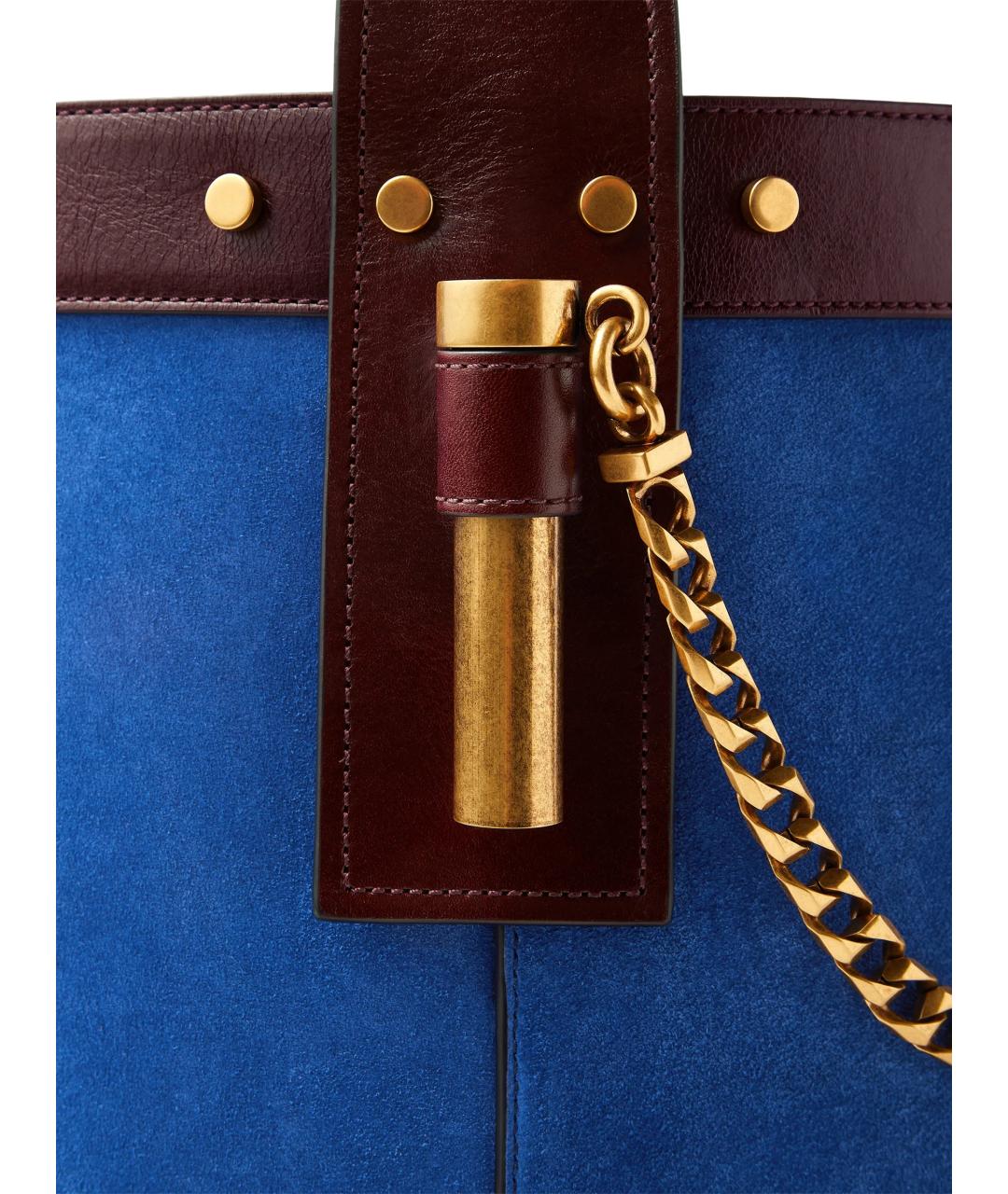 VERSACE Синяя кожаная сумка через плечо, фото 4