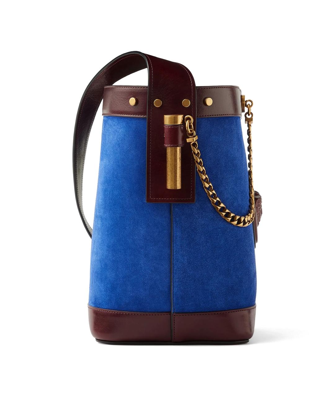 VERSACE Синяя кожаная сумка через плечо, фото 3