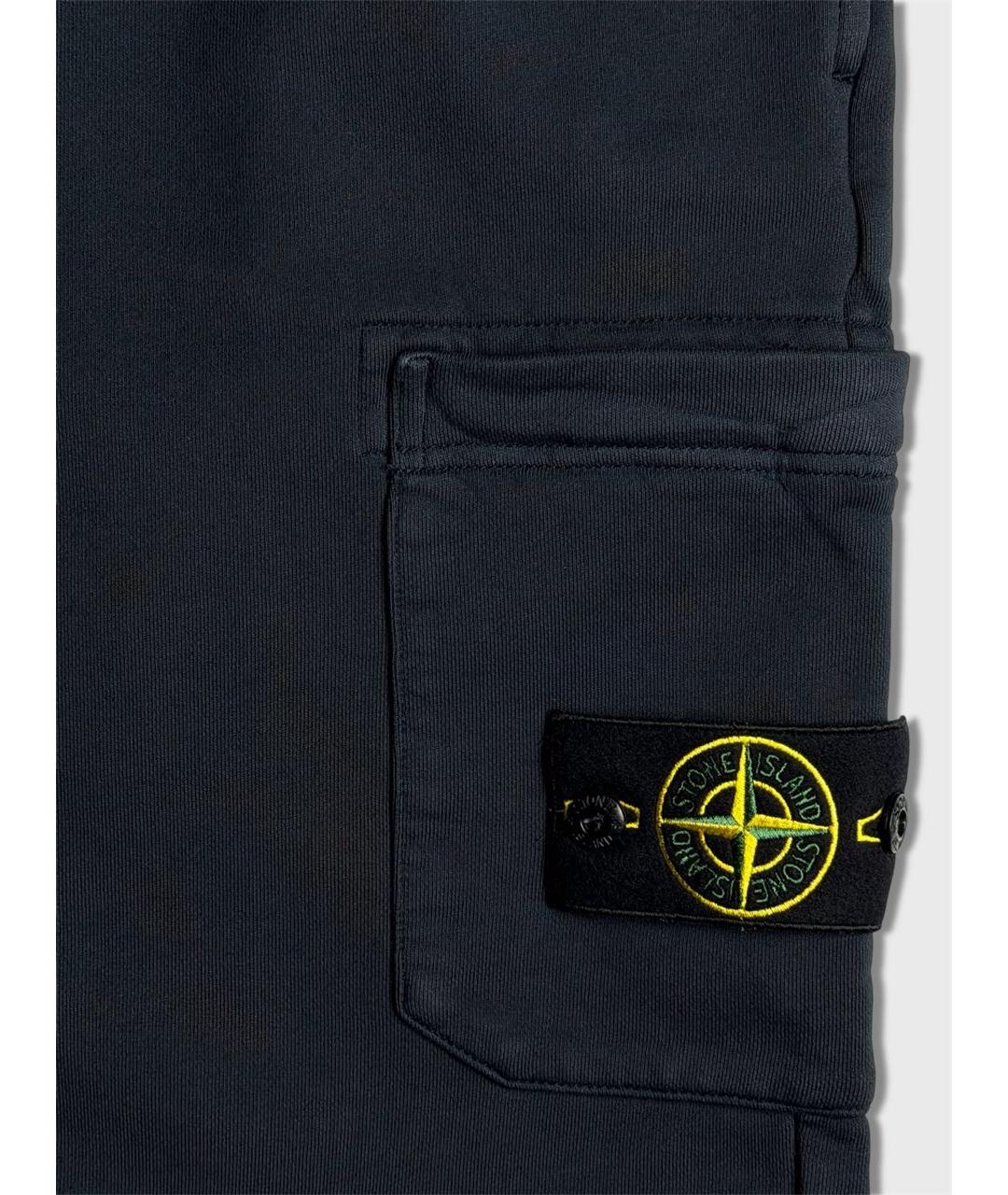 STONE ISLAND Темно-синие хлопковые шорты, фото 4