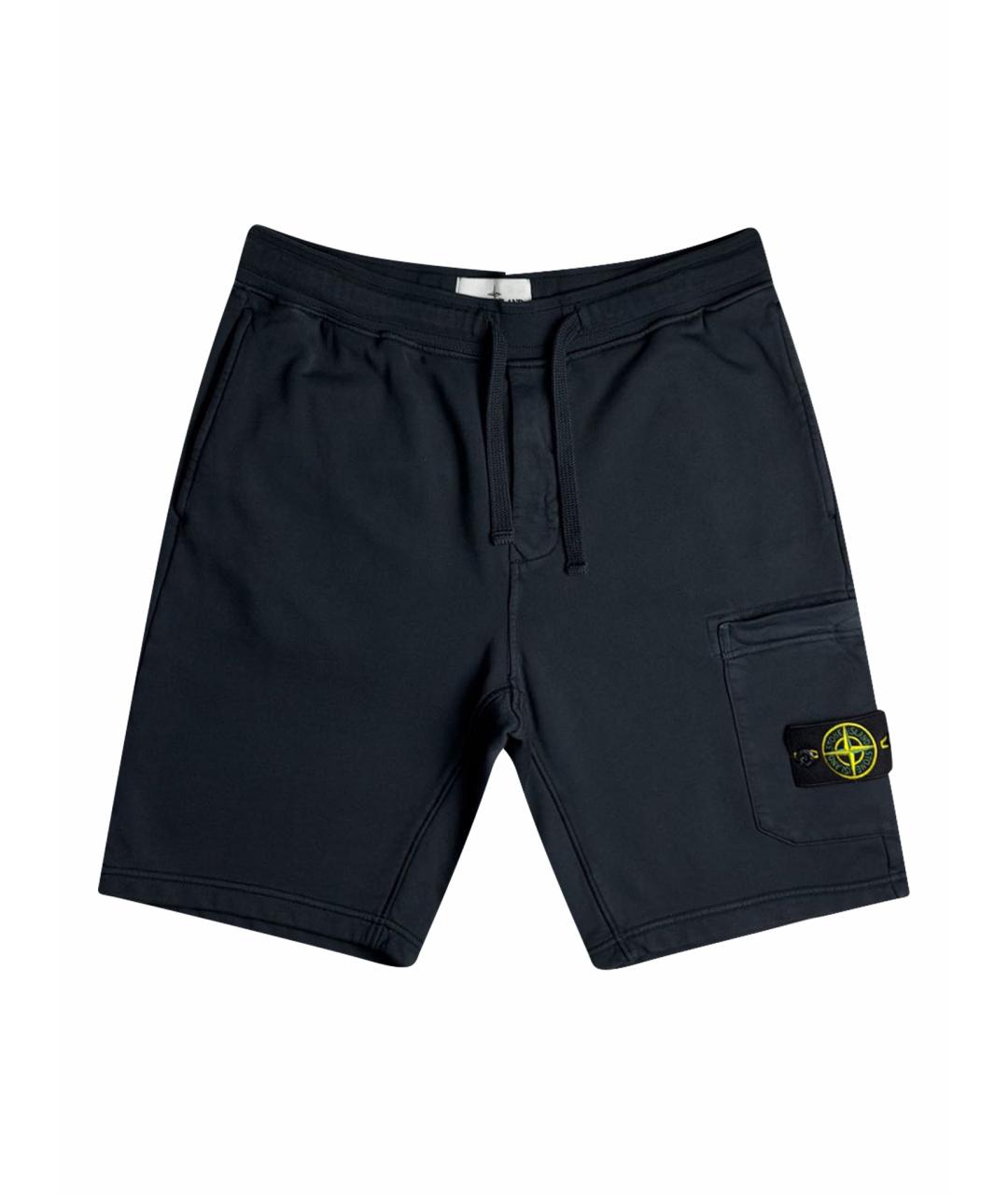 STONE ISLAND Темно-синие хлопковые шорты, фото 1