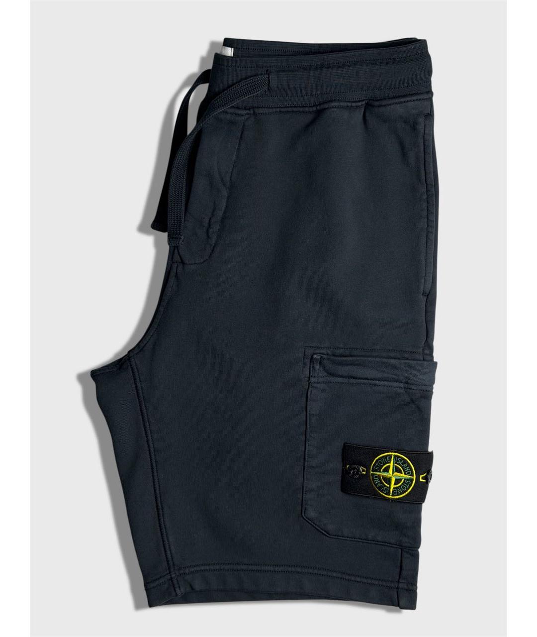 STONE ISLAND Темно-синие хлопковые шорты, фото 5