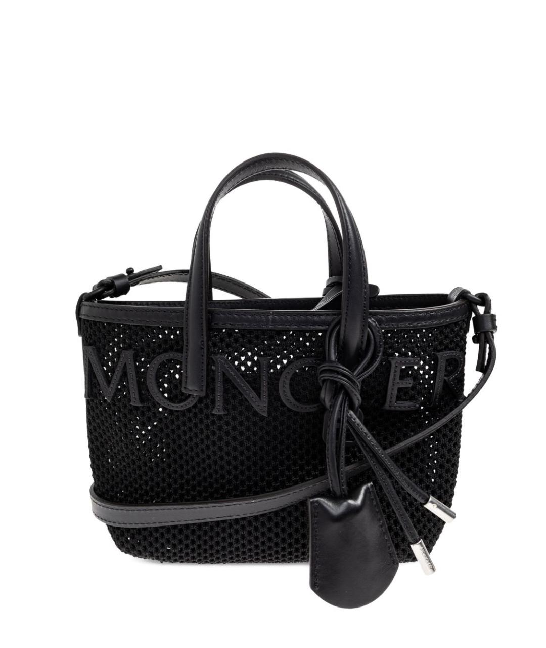 MONCLER Черная тканевая сумка тоут, фото 1